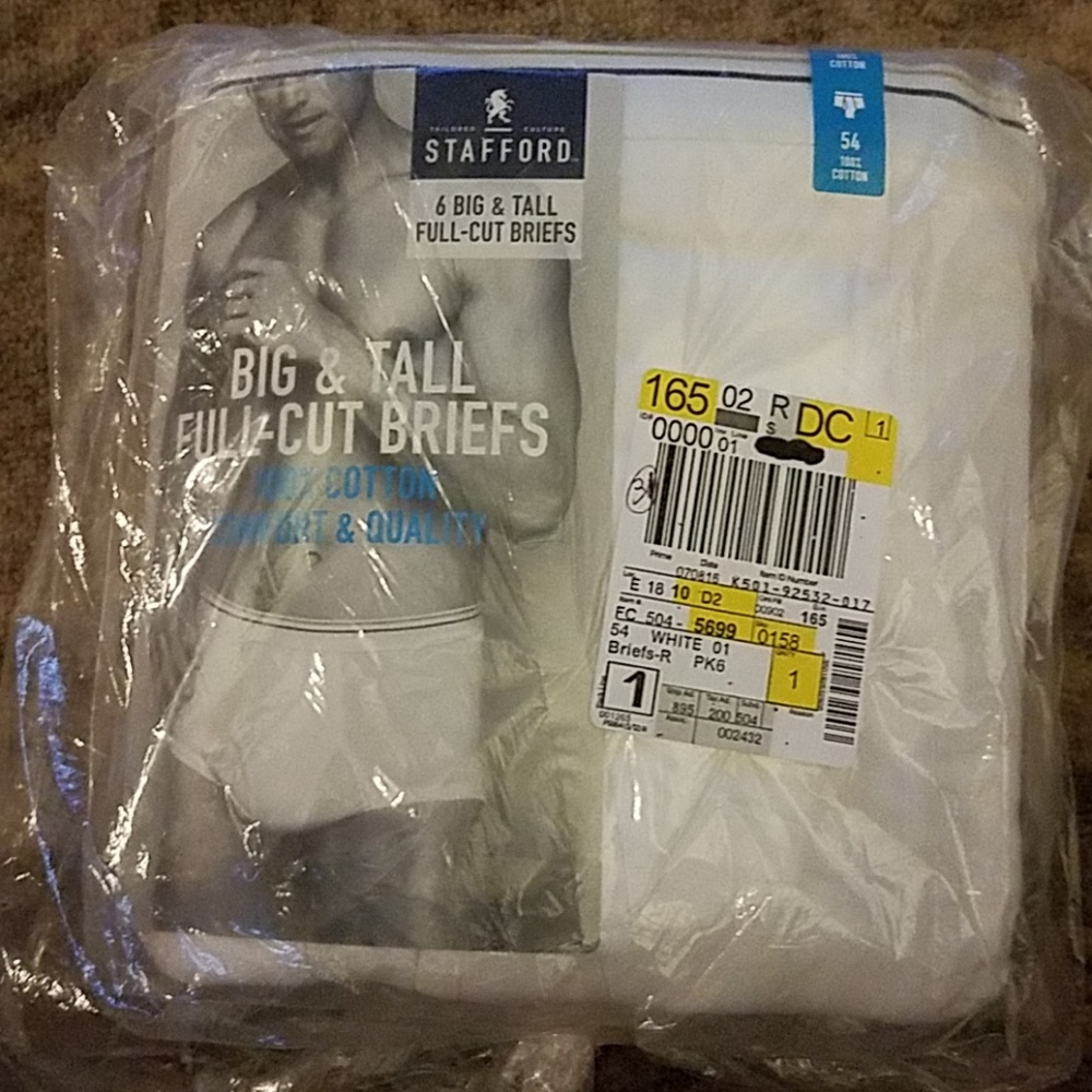 New in Package Size 54 Big & Tall Briefs